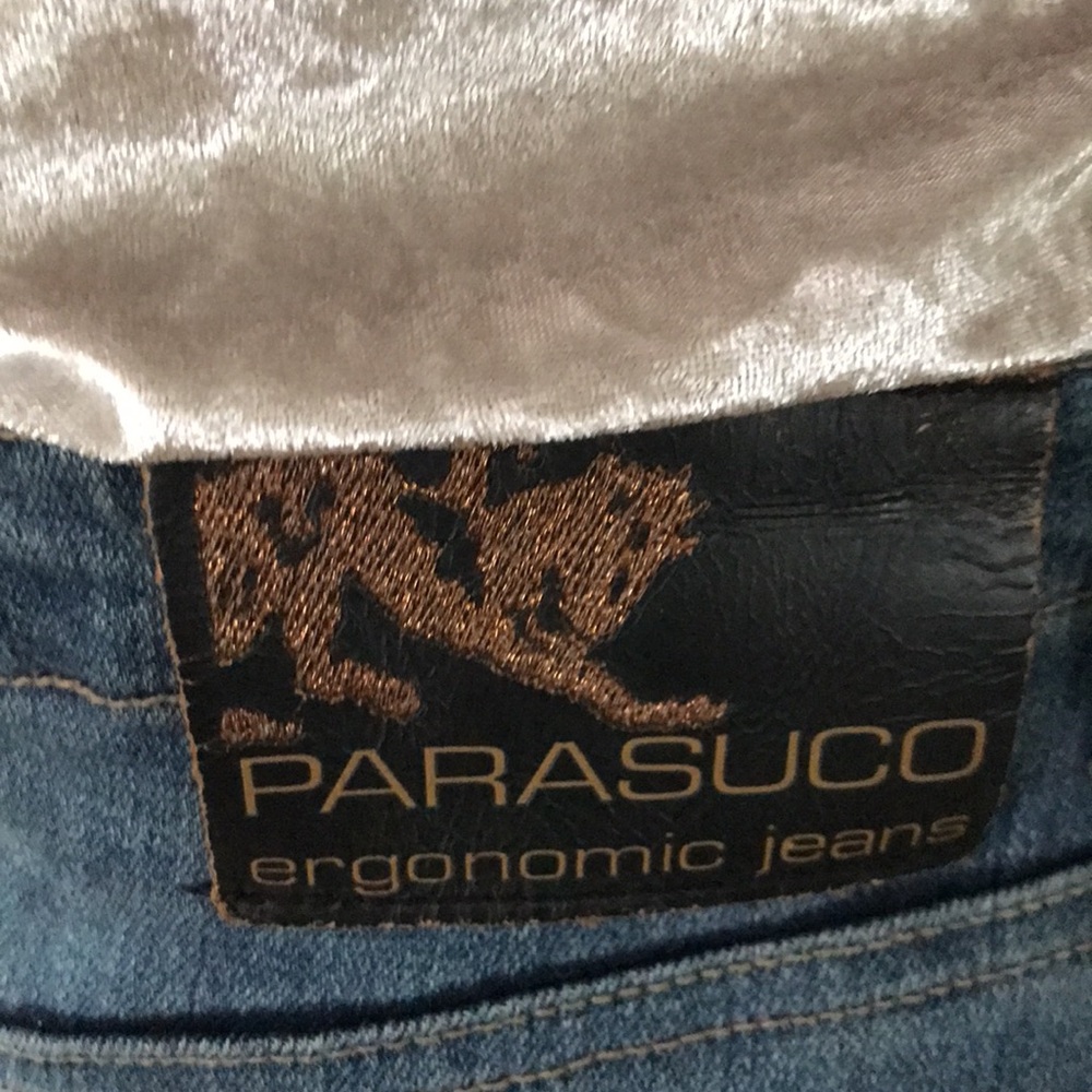 Parasuco ergonomic Jean Skirt Size 4, Green/Denim Blue - Picture 4 of 12